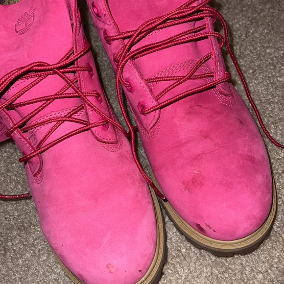 Timberland Leather Lace Up Hot Pink Ankle - Picture 2 of 6